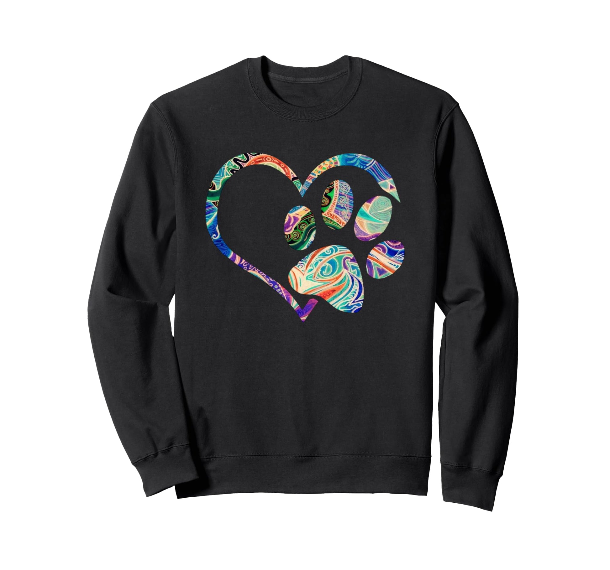 Pawprint Tie Dye Rainbow Inspired Sweatshirt - Unique Graphic Men Women - T-Shirt, Sweatshirt, Hoodie