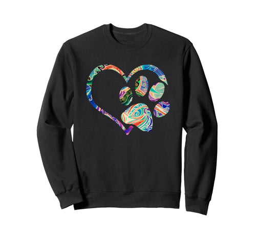 Pawprint Tie Dye Rainbow Inspired Sweatshirt - Unique Graphic Men Women - T-Shirt, Sweatshirt, Hoodie