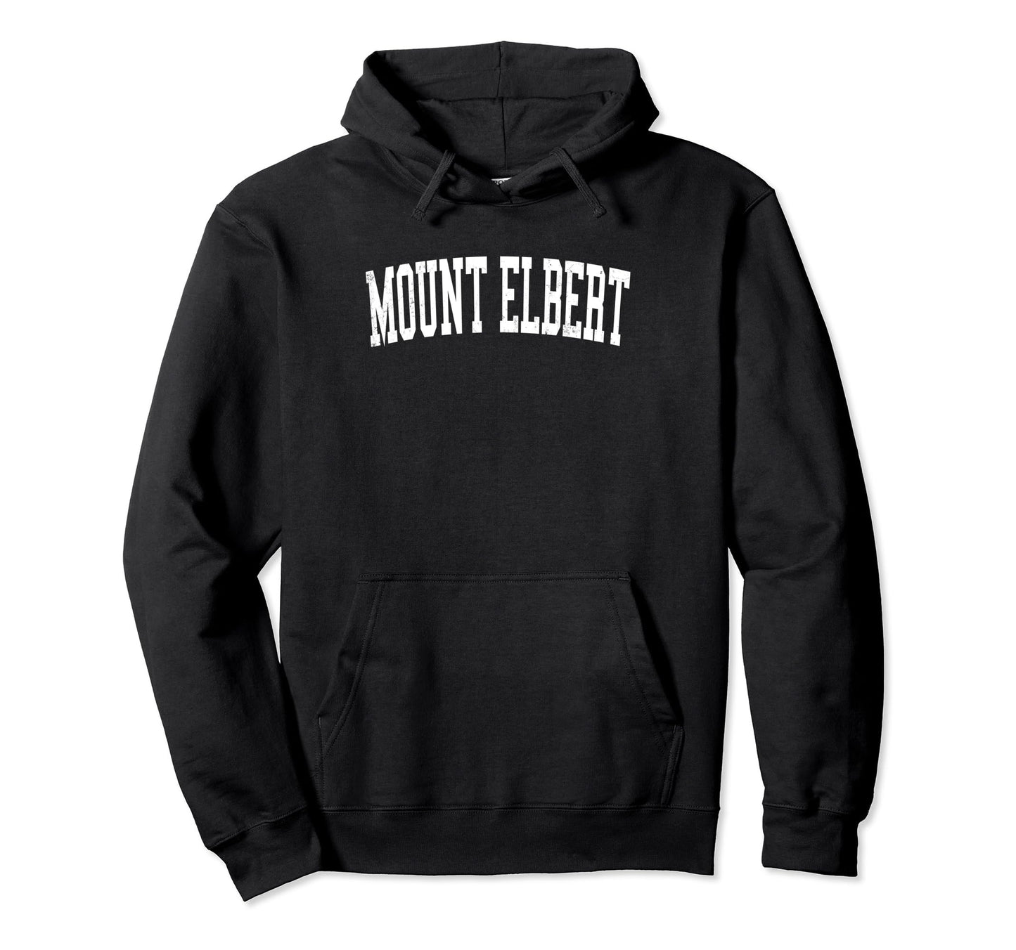 Mount Elbert Distressed White Varsity Hoodie - Trendy Graphic Men Women - T-Shirt, Sweatshirt, Hoodie