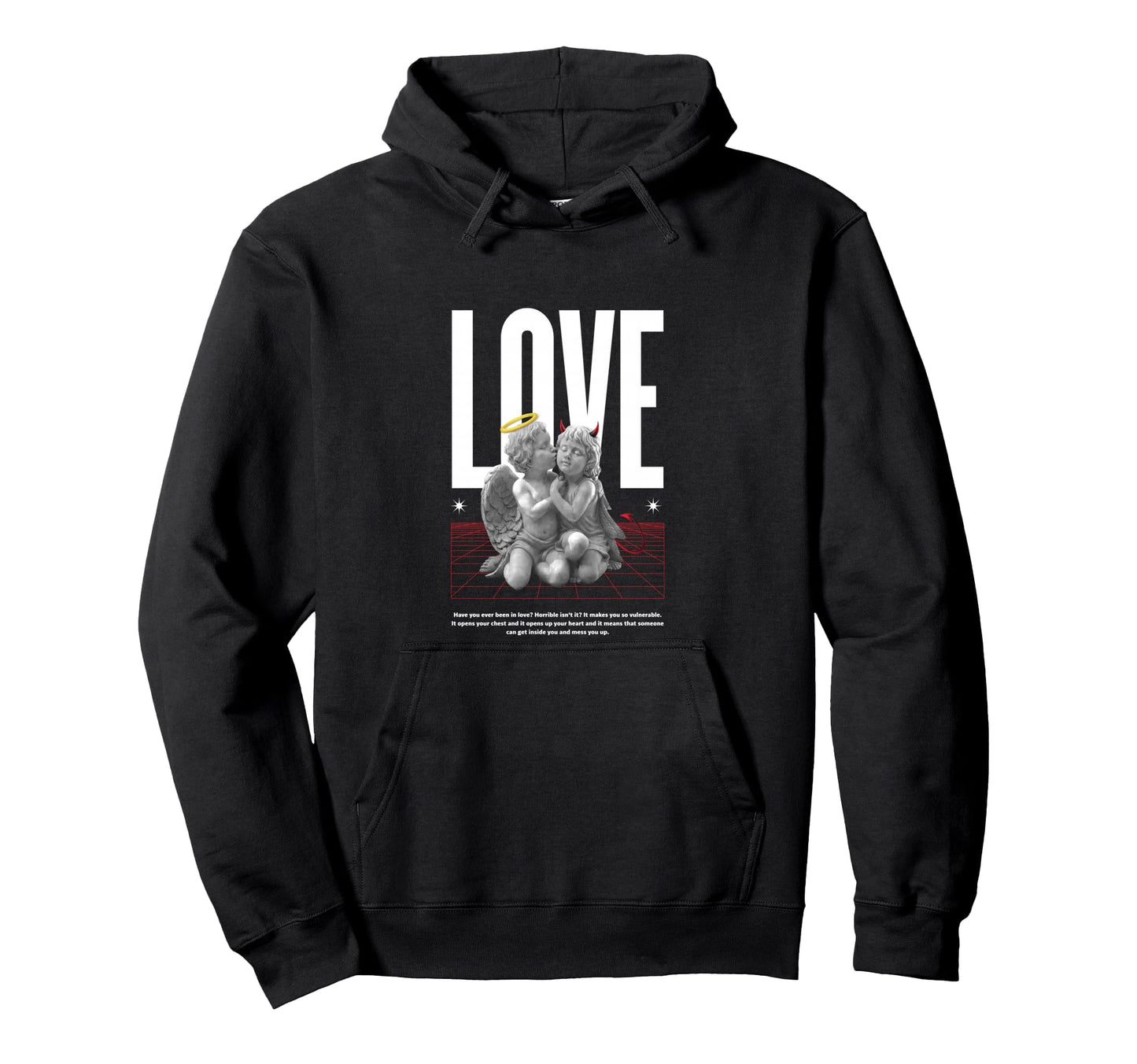 Love Angels Sculpture Aesthetic Edgy Hoodie - Custom Art Print Men Women - T-Shirt, Sweatshirt, Hoodie