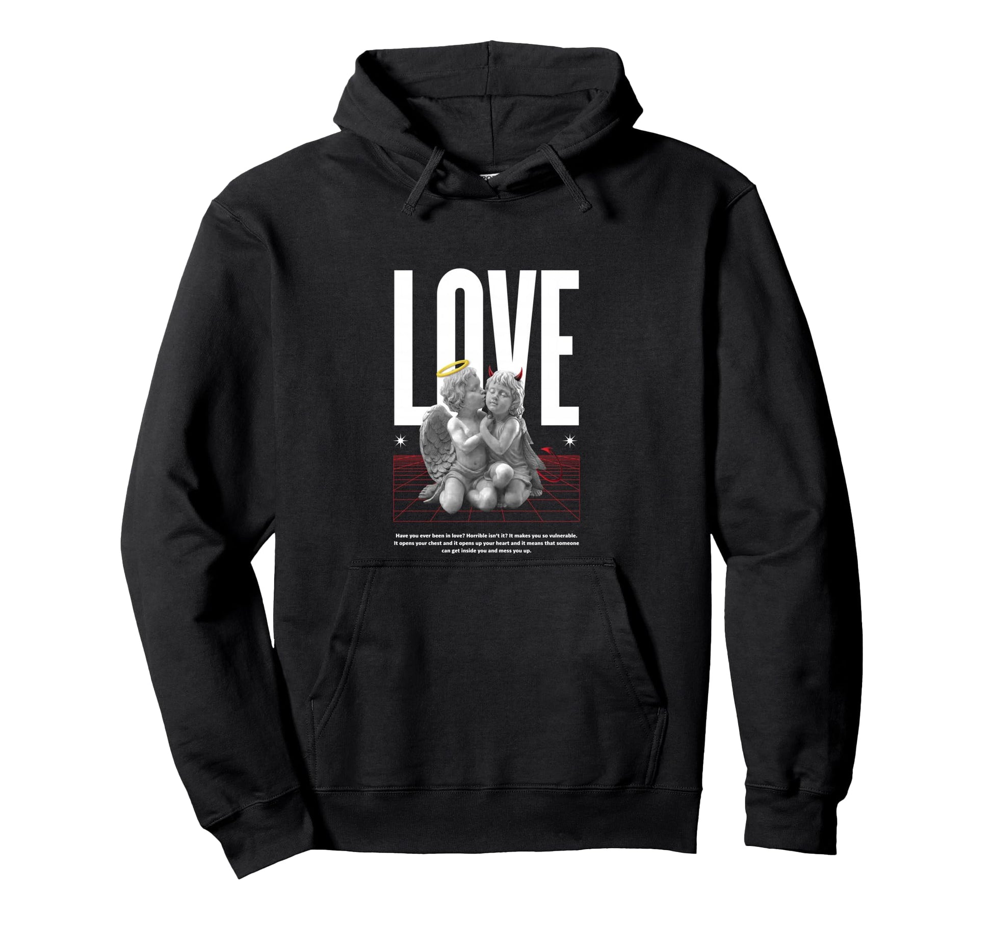 Love Angels Sculpture Aesthetic Edgy Hoodie - Custom Art Print Men Women - T-Shirt, Sweatshirt, Hoodie