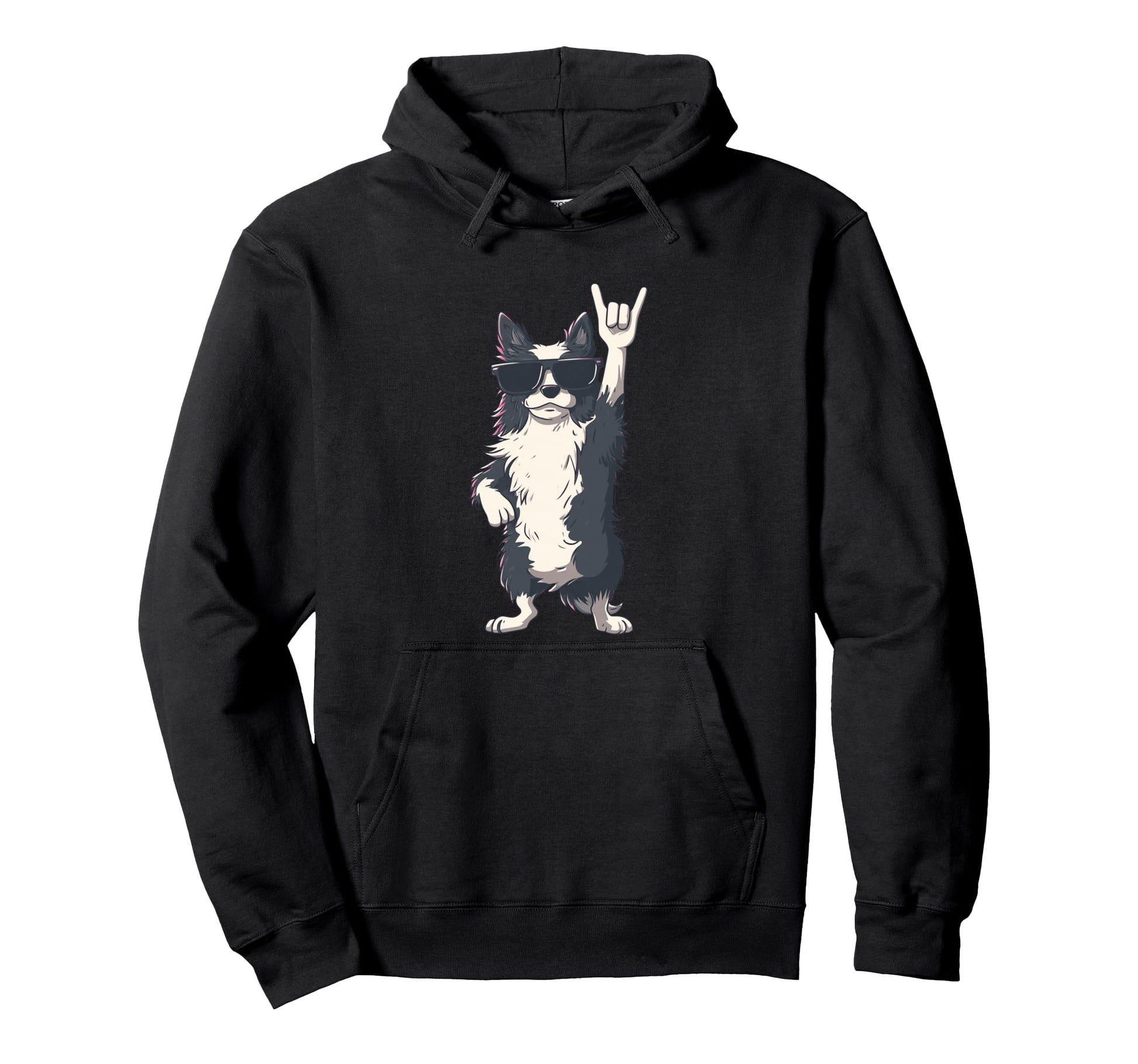 Dog Rocker Dog Funny Pet Lover Music Hoodie - Minimalist Print Men Women - T-Shirt, Sweatshirt, Hoodie