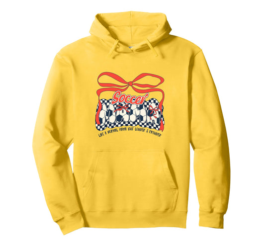 Soccer Mom Game Day Checkered Hoodie - Aesthetic Graphic for Adults - T-Shirt, Sweatshirt, Hoodie