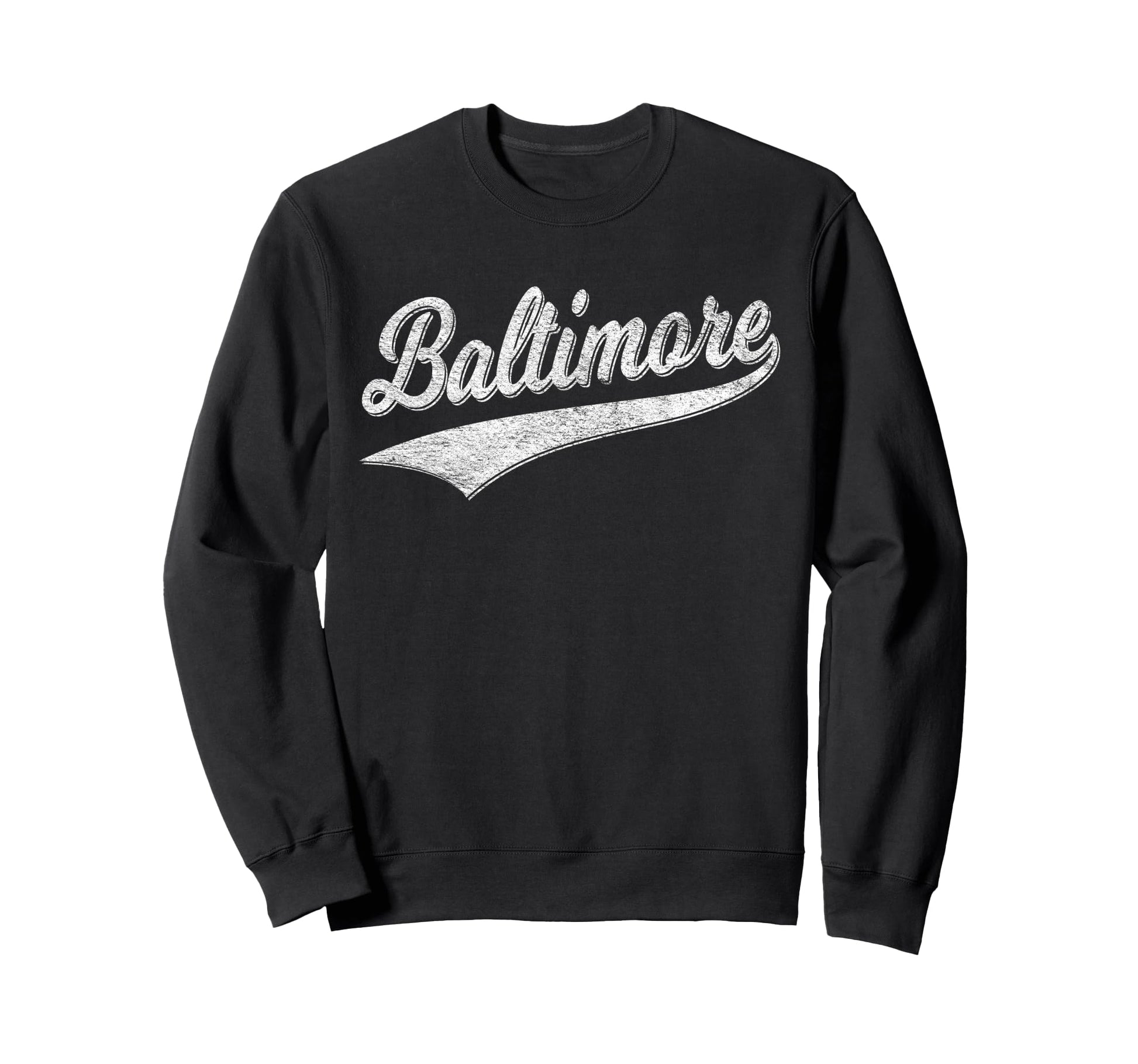 Baltimore Maryland Varsity Script Sweatshirt - Minimalist Print Men Women - T-Shirt, Sweatshirt, Hoodie