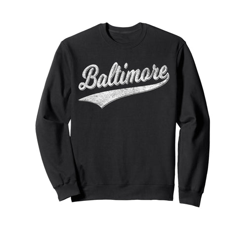 Baltimore Maryland Varsity Script Sweatshirt - Minimalist Print Men Women - T-Shirt, Sweatshirt, Hoodie