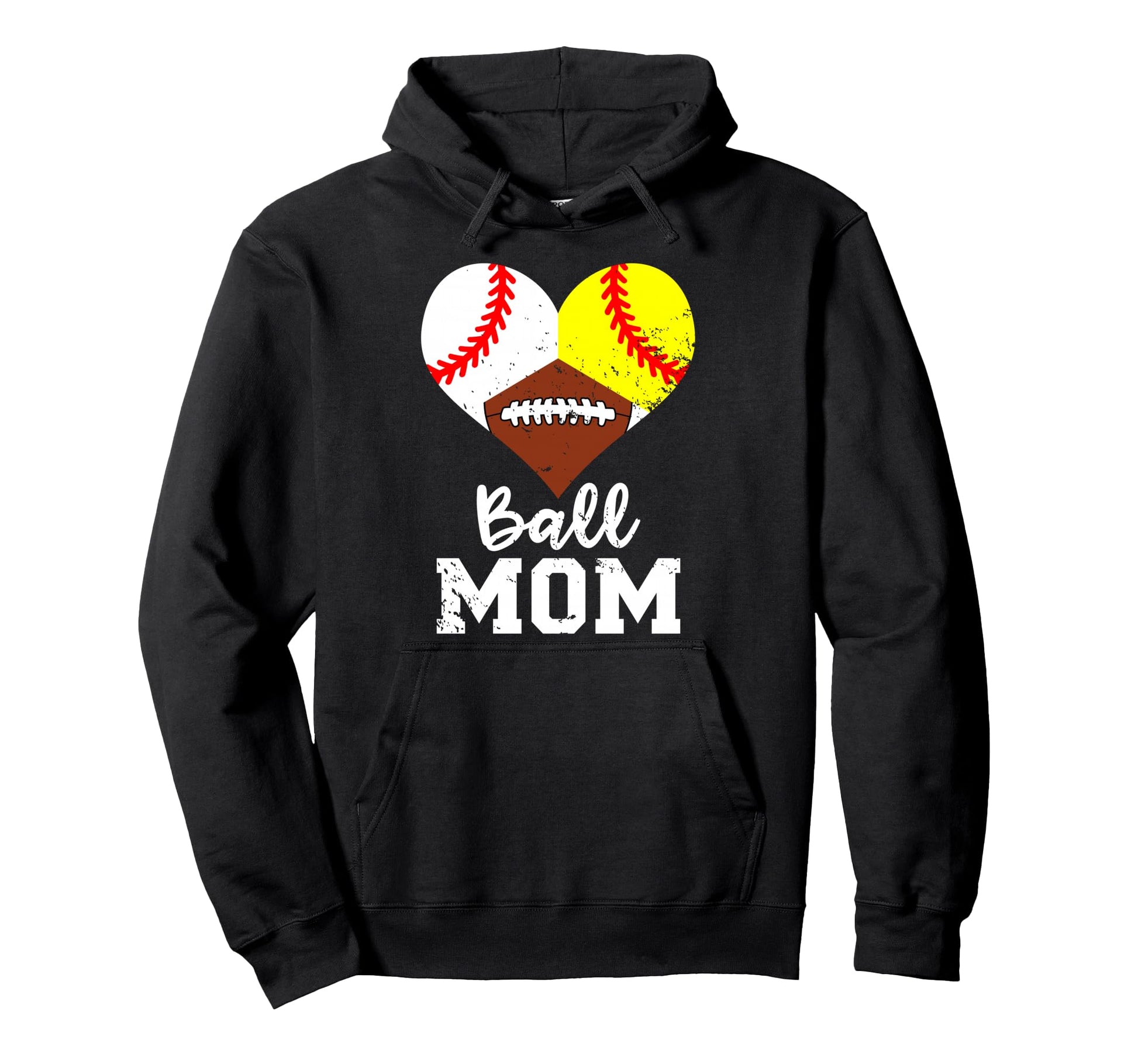 Ball Mom Funny Baseball Softball Hoodie - Novelty Apparel for Adults - T-Shirt, Sweatshirt, Hoodie