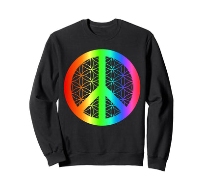 Love Peace Symbol Flower Life Sweatshirt - Minimalist Print Unisex - T-Shirt, Sweatshirt, Hoodie