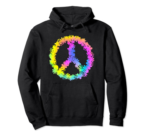 Tie Dye Peace Sign Love Colorful Tye Hoodie - Novelty Apparel for Adults - T-Shirt, Sweatshirt, Hoodie
