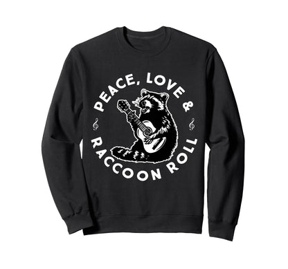 Raccoon Rock And Roll Music Sweatshirt - Aesthetic Graphic Men Women - T-Shirt, Sweatshirt, Hoodie