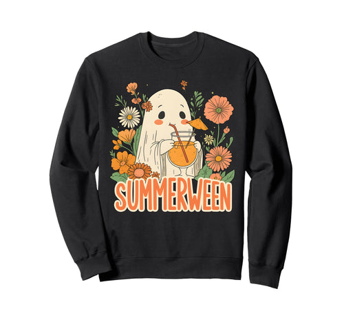 Summerween Ghost Boho Floral Summer Sweatshirt - Trendy Graphic Men Women - T-Shirt, Sweatshirt, Hoodie