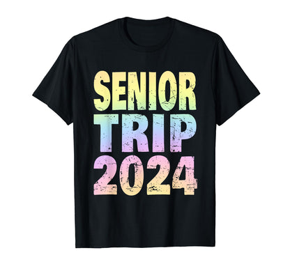 Senior Trip 2024 Pastel Rainbow T-Shirt - Casual Everyday Wear Men Women - T-Shirt, Sweatshirt, Hoodie