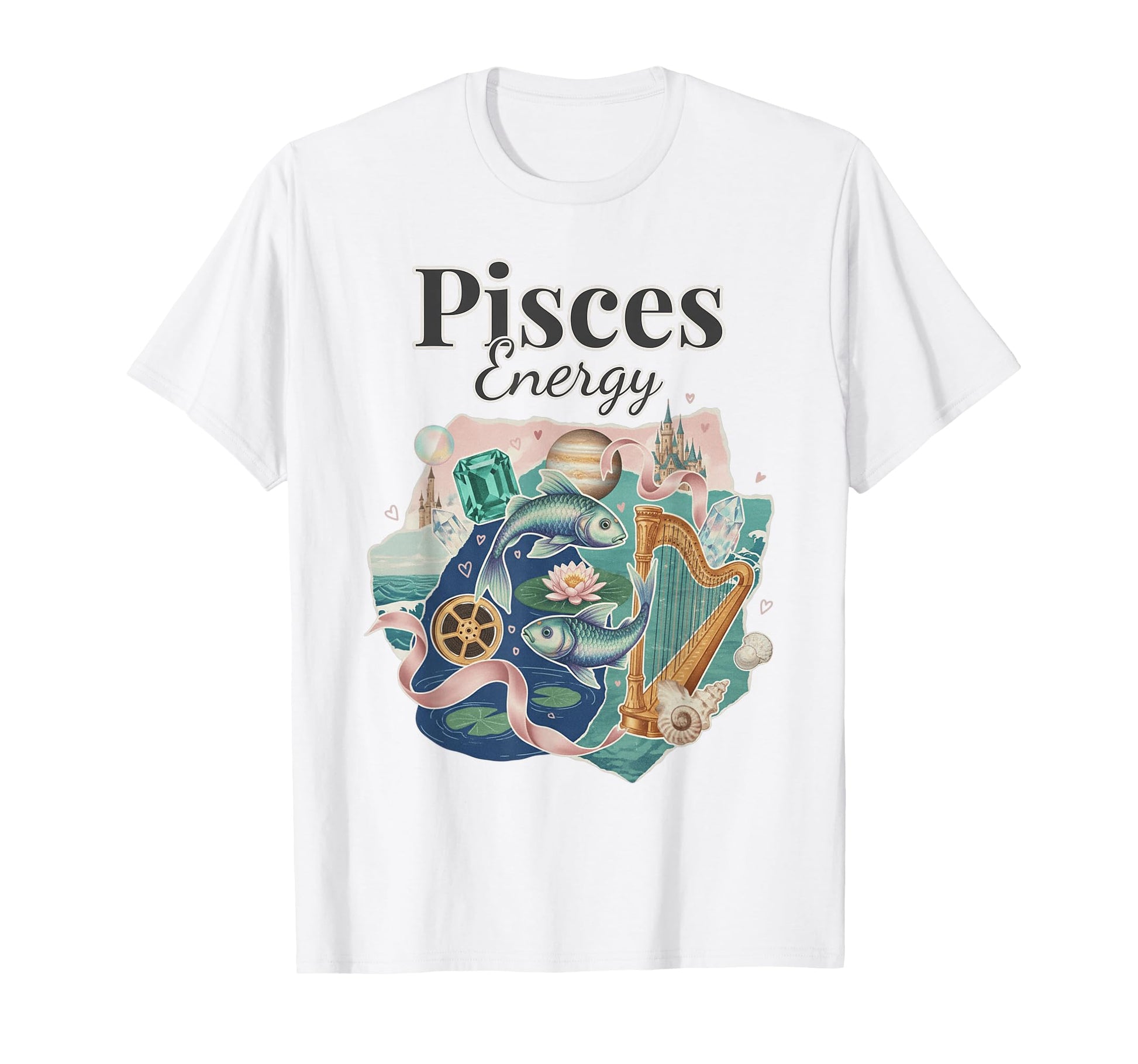 Pisces Energy Zodiac Birthday Y2K T-Shirt - Aesthetic Graphic for Adults - T-Shirt, Sweatshirt, Hoodie