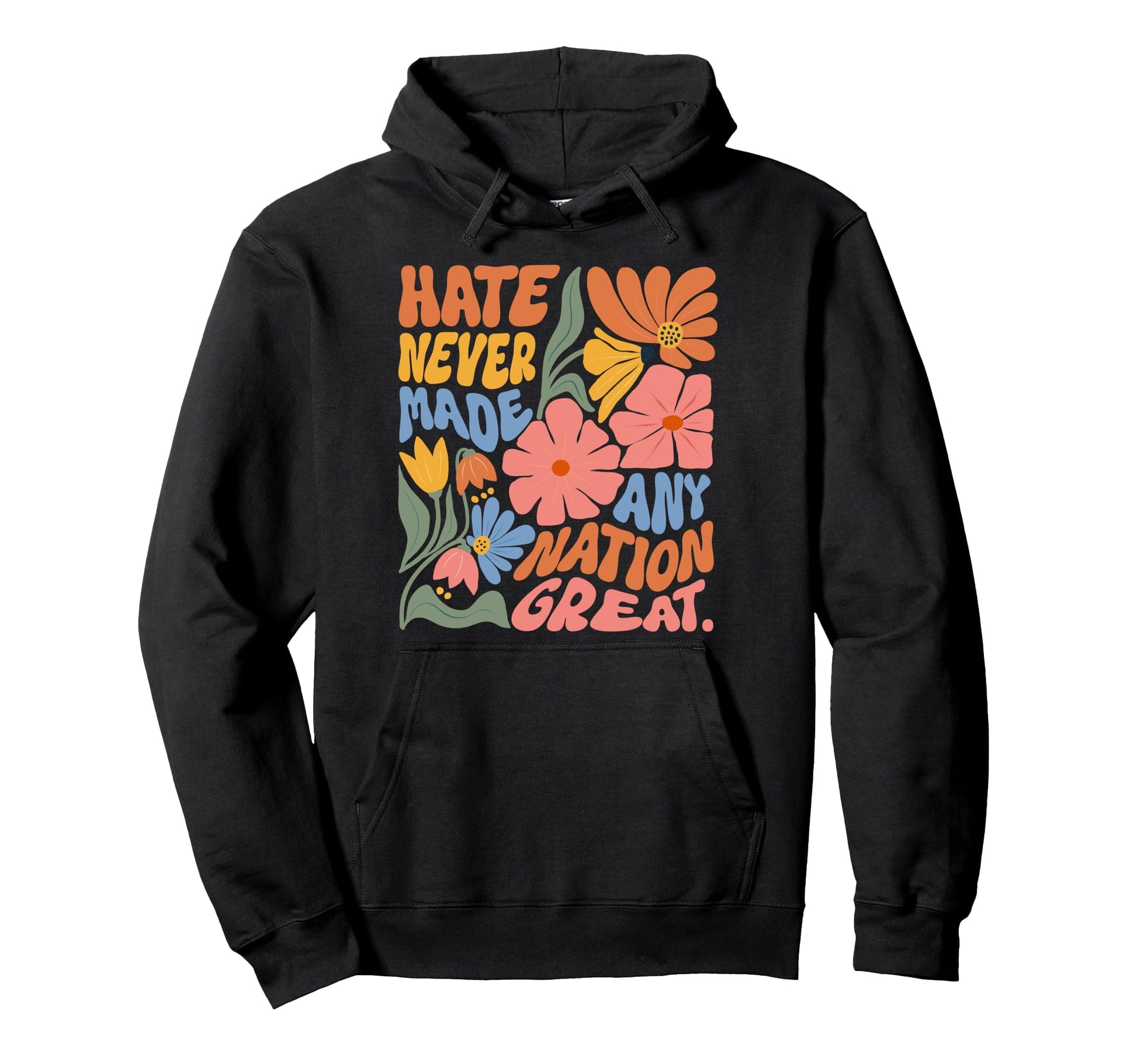 Boho Peace Statement Flower Power Hoodie - Trendy Graphic for Adults - T-Shirt, Sweatshirt, Hoodie