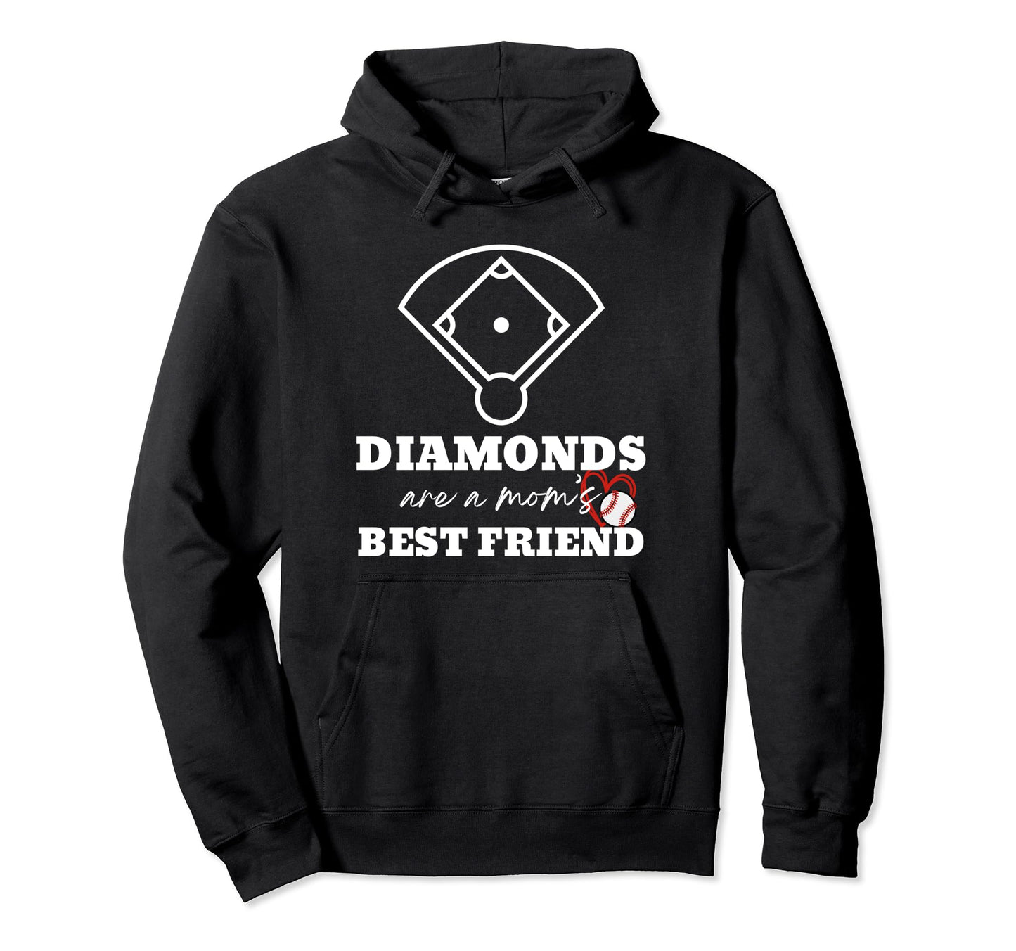 Funny Baseball Mom Diamonds Are Moms Hoodie - Minimalist Print Men Women - T-Shirt, Sweatshirt, Hoodie