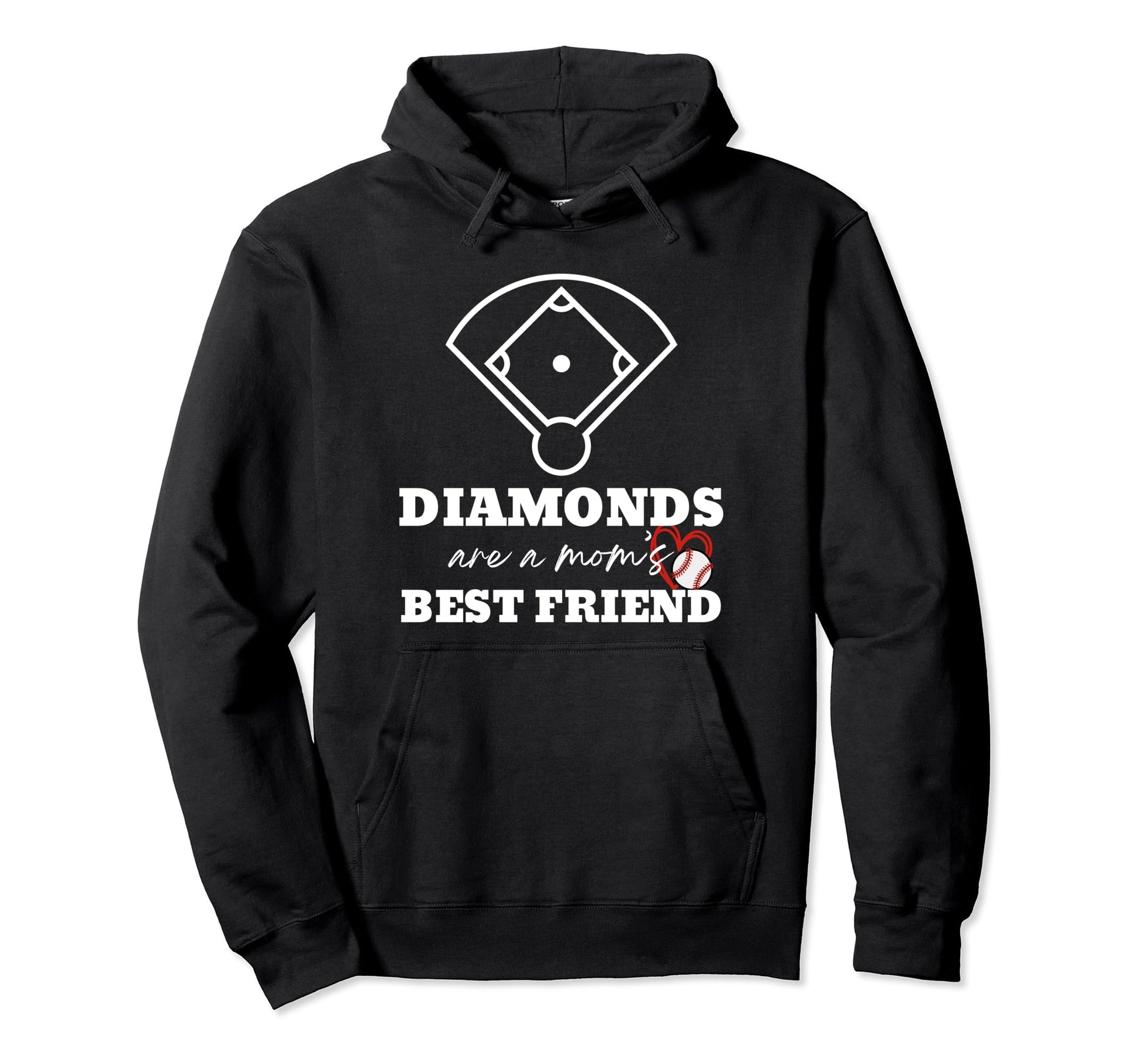 Funny Baseball Mom Diamonds Are Moms Hoodie - Minimalist Print Men Women - T-Shirt, Sweatshirt, Hoodie