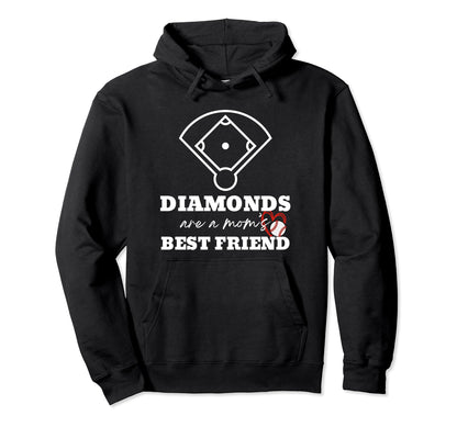 Funny Baseball Mom Diamonds Are Moms Hoodie - Minimalist Print Men Women - T-Shirt, Sweatshirt, Hoodie