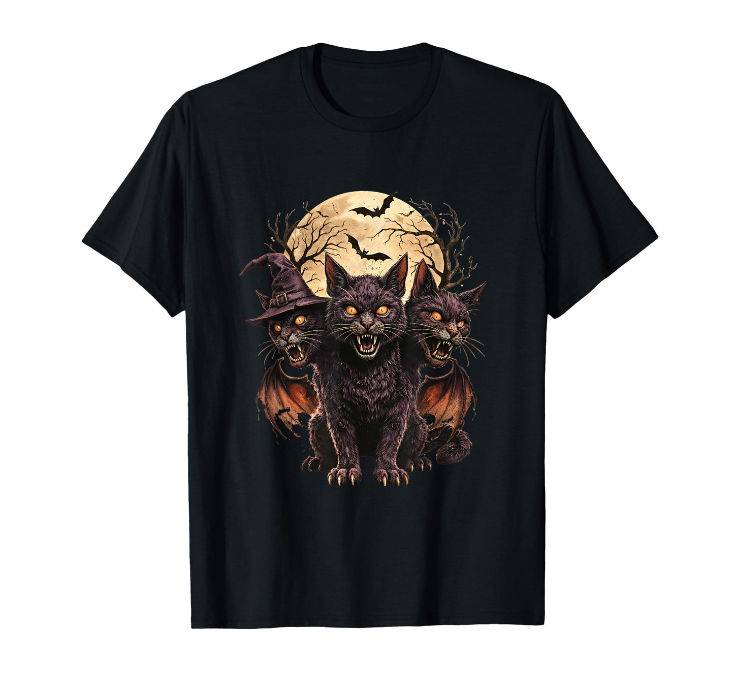 3 Head Cat Grunge Alt 90S T-Shirt - Fun Novelty Design for Adults - T-Shirt, Sweatshirt, Hoodie