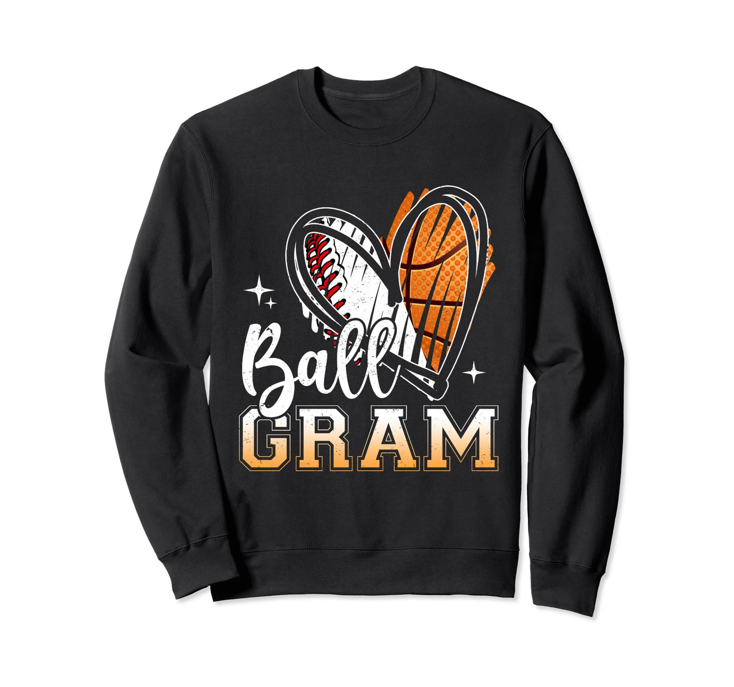 Ball Gram Baseball Basketball Grandma Sweatshirt - Graphic Print Unisex - T-Shirt, Sweatshirt, Hoodie