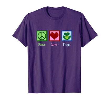 Peace Love Frogs Frog Gift T-Shirt - Casual Everyday Wear Unisex - T-Shirt, Sweatshirt, Hoodie