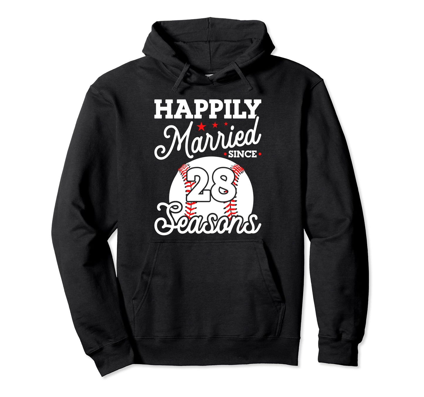 28Th Wedding Anniversary Baseball Hoodie - Unique Graphic for Adults - T-Shirt, Sweatshirt, Hoodie