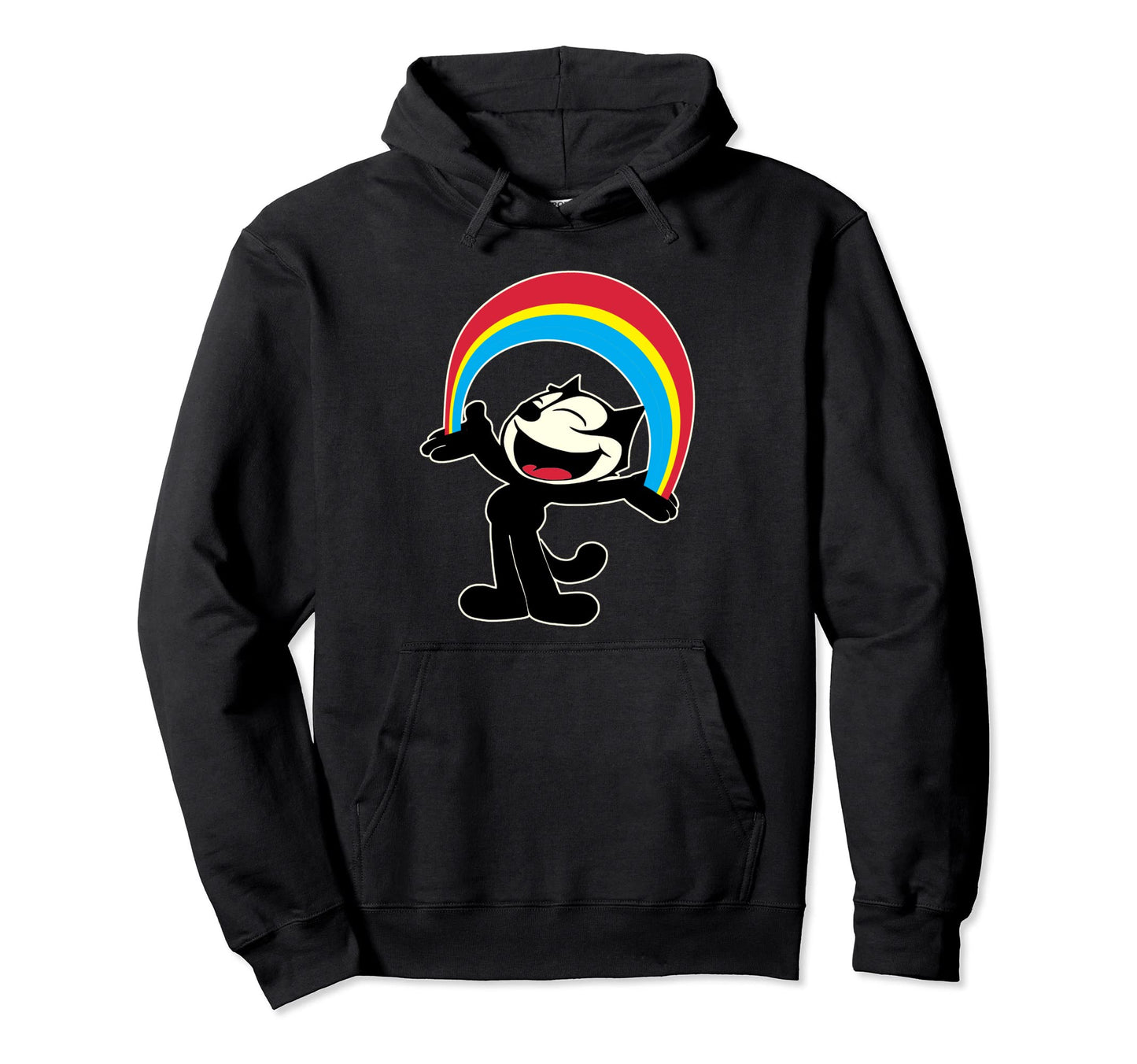 Rainbow Felix Funny Cat Cartoon Hoodie - Fun Novelty Design Men Women - T-Shirt, Sweatshirt, Hoodie