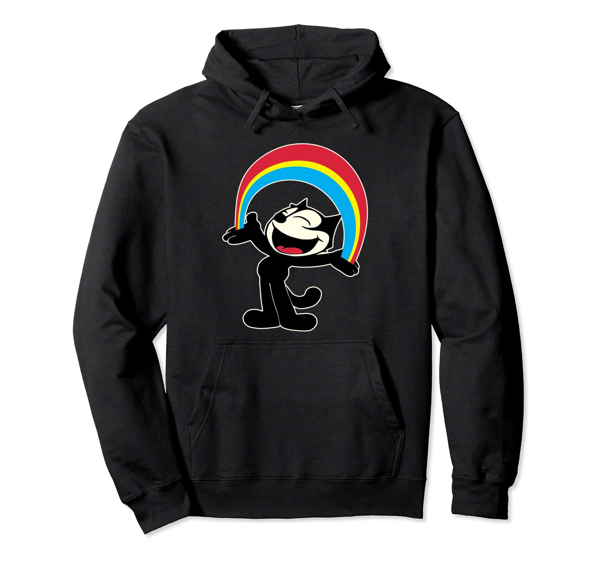 Rainbow Felix Funny Cat Cartoon Hoodie - Fun Novelty Design Men Women - T-Shirt, Sweatshirt, Hoodie