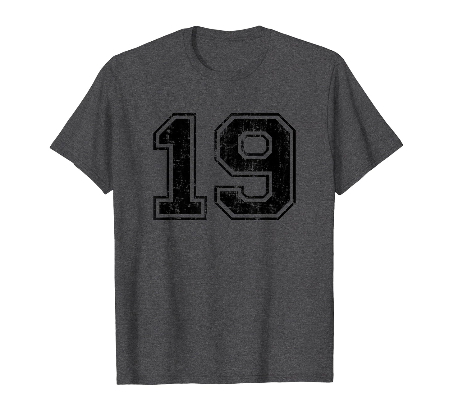 Number 19 Varsity Distressed Sport T-Shirt - Custom Art Print Men Women - T-Shirt, Sweatshirt, Hoodie