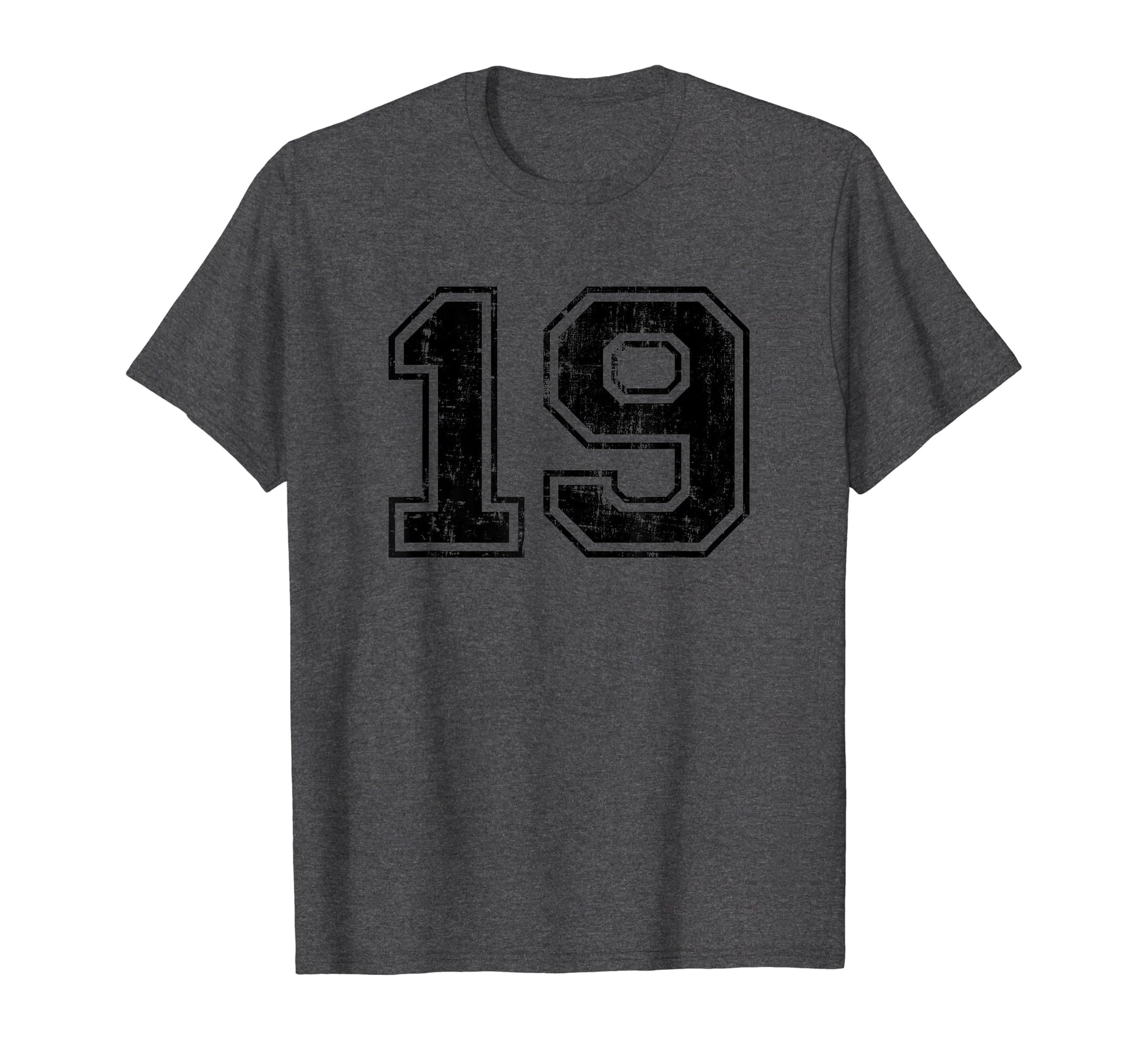 Number 19 Varsity Distressed Sport T-Shirt - Custom Art Print Men Women - T-Shirt, Sweatshirt, Hoodie