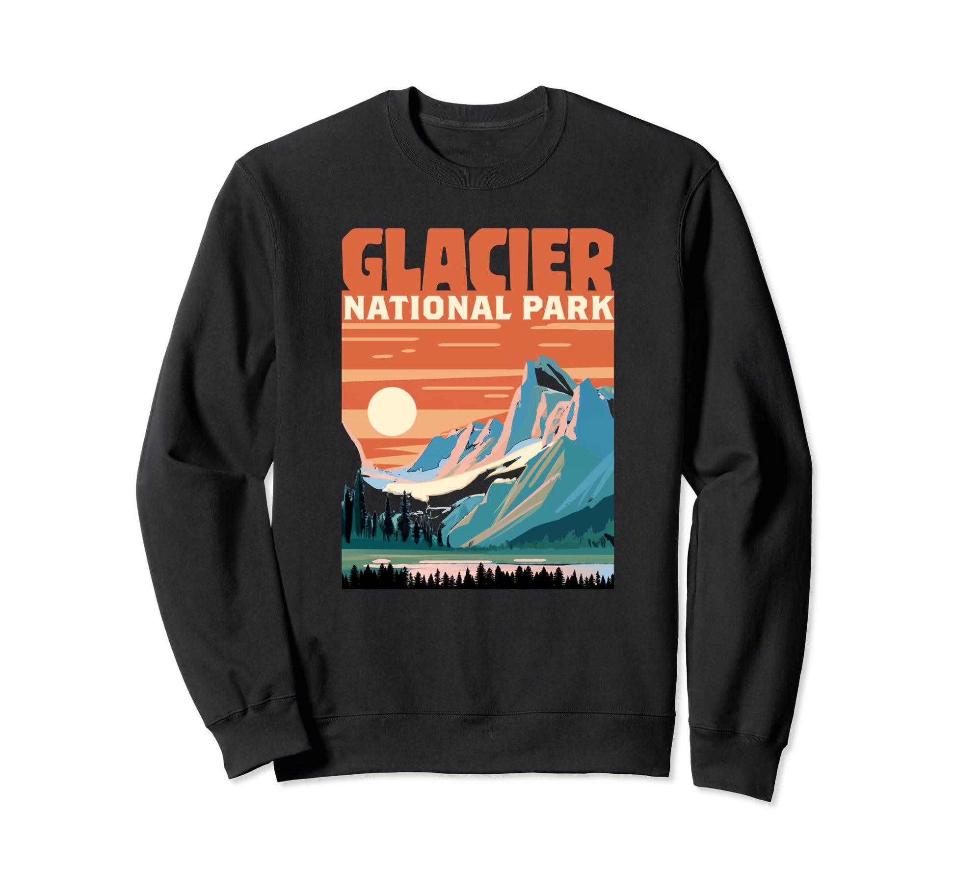 Glacier National Park Montana Sweatshirt - Graphic Print Men Women - T-Shirt, Sweatshirt, Hoodie