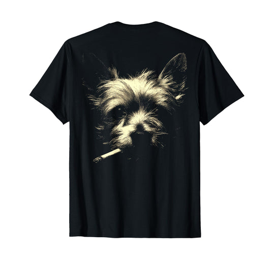 Yorkshire Terrier Smoking Cigarette T-Shirt - Trendy Graphic for Adults - T-Shirt, Sweatshirt, Hoodie