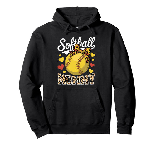 Softball Mommy Headband Leopard Mothers Hoodie - Aesthetic Graphic Unisex - T-Shirt, Sweatshirt, Hoodie