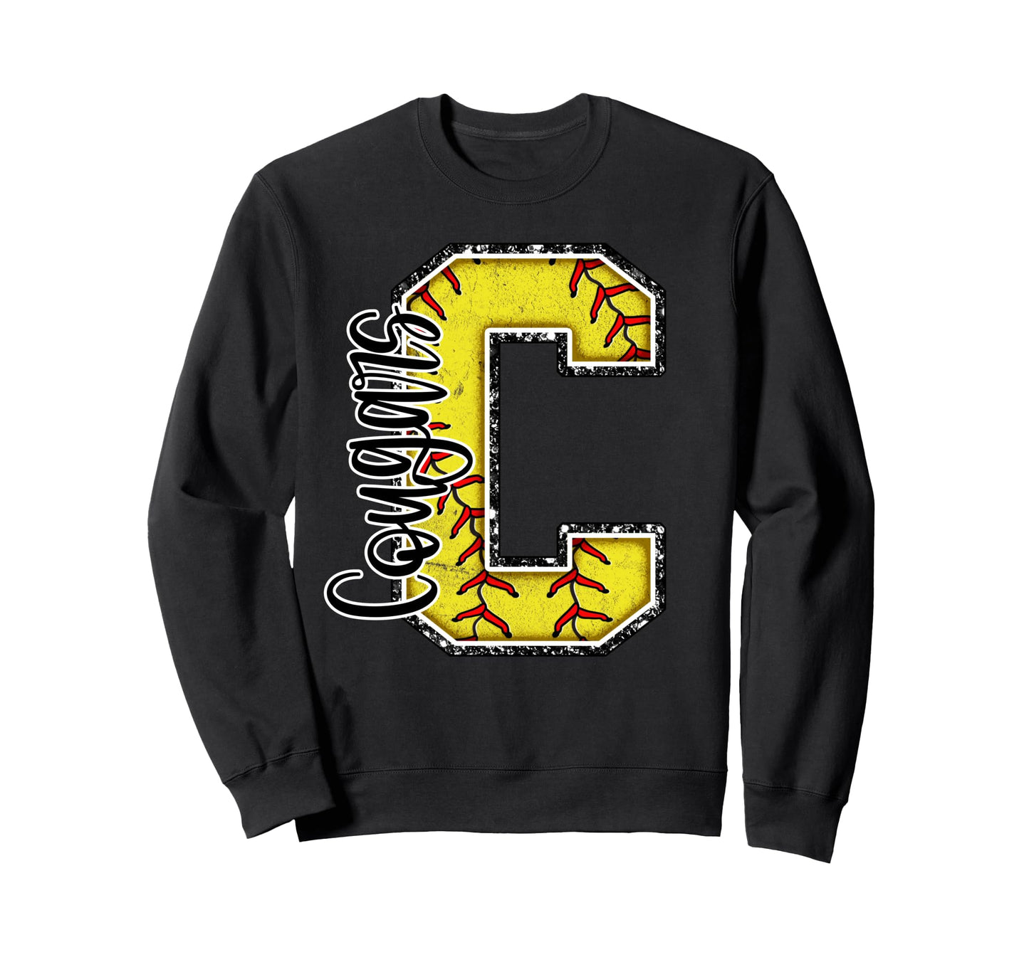 Cougars Softball Mom Game Day Sweatshirt - Streetwear Style for Adults - T-Shirt, Sweatshirt, Hoodie