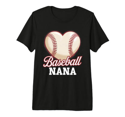 Heart Baseball Nana Mothers Day Tri Blend T-Shirt - Novelty Apparel Unisex - T-Shirt, Sweatshirt, Hoodie