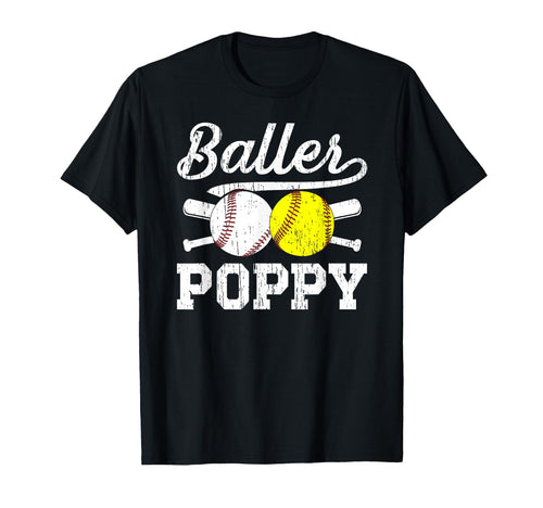 Baller Poppy Proud Softball Baseball T-Shirt - Unique Graphic for Adults - T-Shirt, Sweatshirt, Hoodie