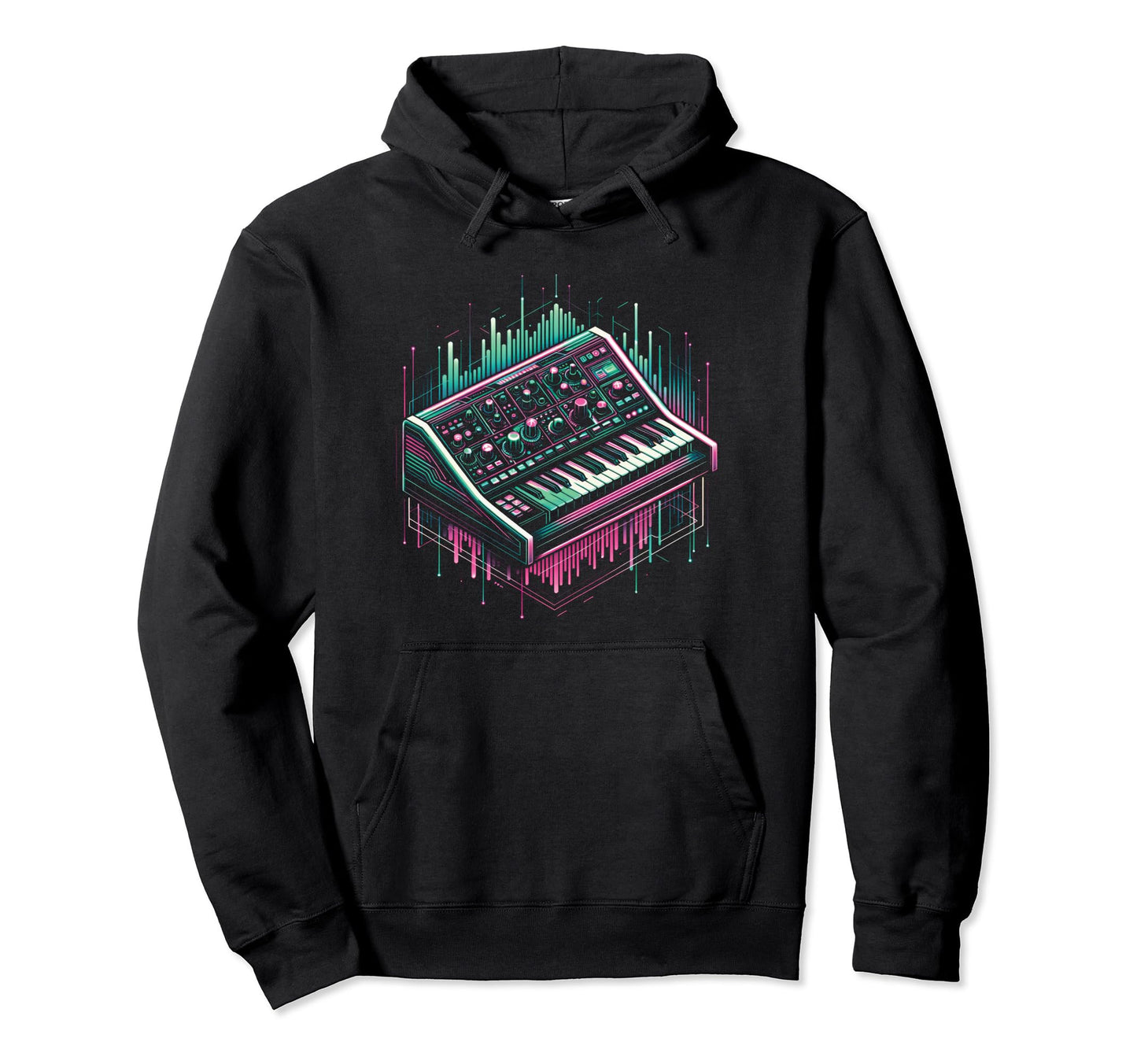 Synthesizer Keyboard Vaporwave 80S Hoodie - Casual Everyday Wear Unisex - T-Shirt, Sweatshirt, Hoodie