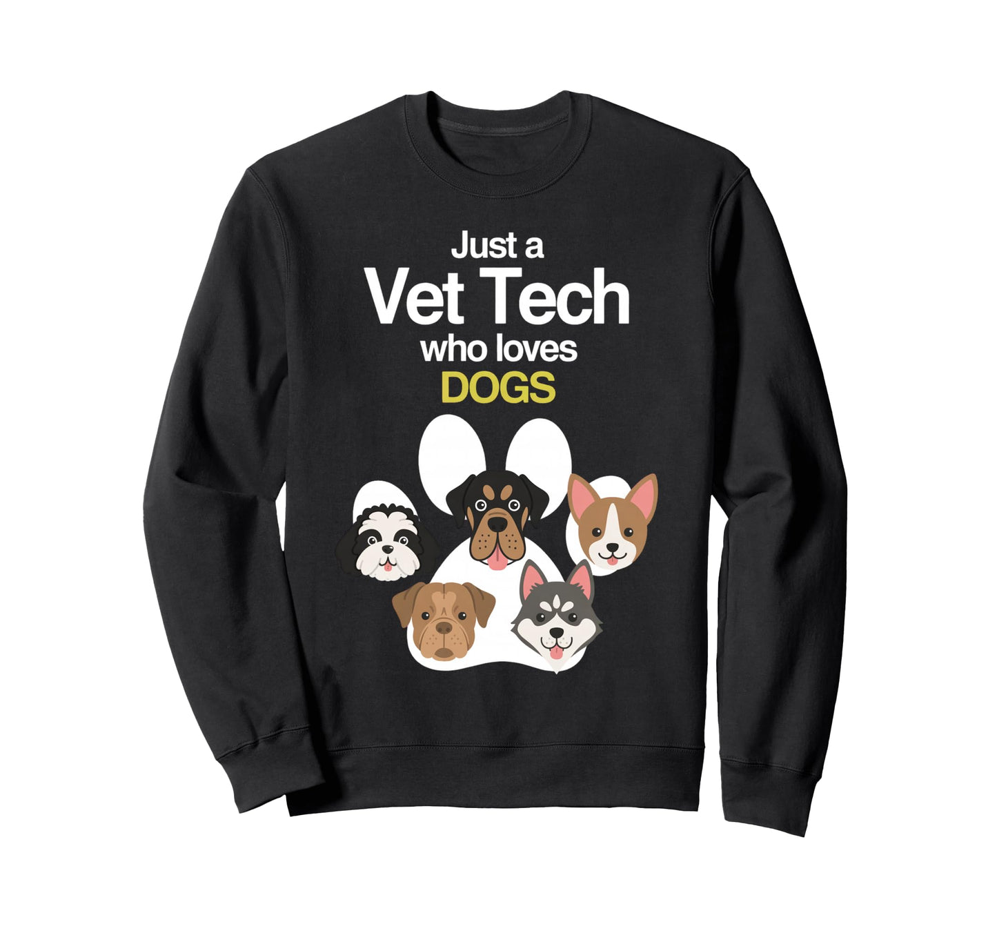 Vet Tech Who Loves Dogs Rainbow Sweatshirt - Custom Art Print for Adults - T-Shirt, Sweatshirt, Hoodie