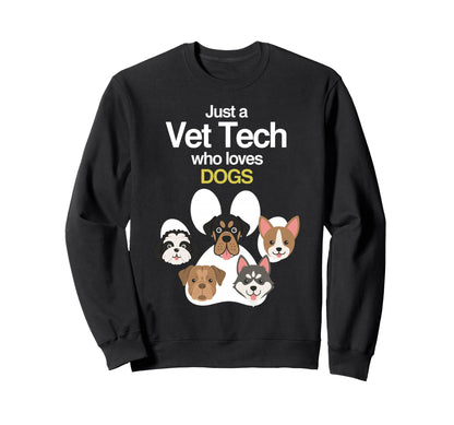 Vet Tech Who Loves Dogs Rainbow Sweatshirt - Custom Art Print for Adults - T-Shirt, Sweatshirt, Hoodie