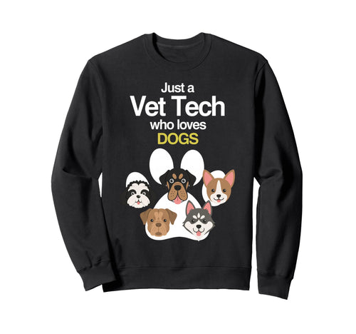 Vet Tech Who Loves Dogs Rainbow Sweatshirt - Custom Art Print for Adults - T-Shirt, Sweatshirt, Hoodie
