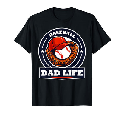 Baseball Dad Life Glove And Ball T-Shirt - Aesthetic Graphic for Adults - T-Shirt, Sweatshirt, Hoodie