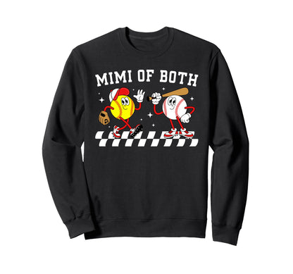 Mimi Both Proud Softball Baseball Sweatshirt - Graphic Print for Adults - T-Shirt, Sweatshirt, Hoodie
