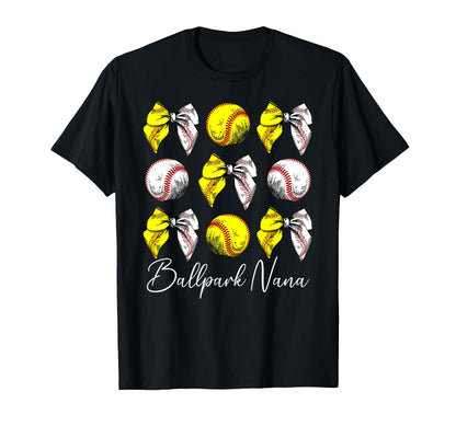 Ballpark Nana Coquette Softball T-Shirt - Minimalist Print Men Women - T-Shirt, Sweatshirt, Hoodie