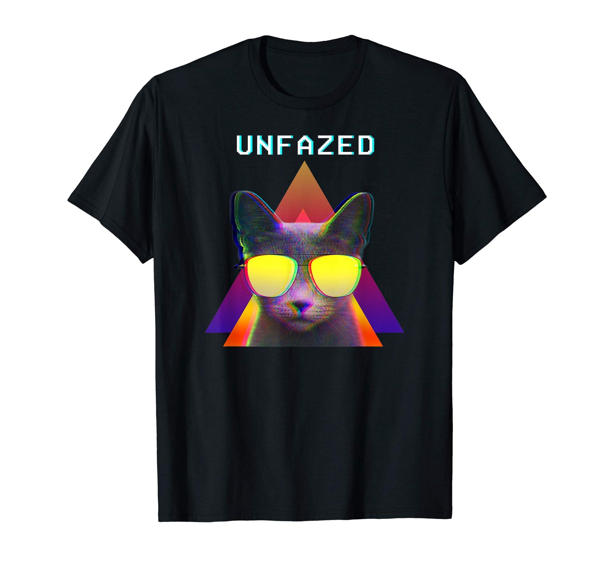 80S Vaporwave Aesthetic Unfazed Cat T-Shirt - Unique Graphic Men Women - T-Shirt, Sweatshirt, Hoodie