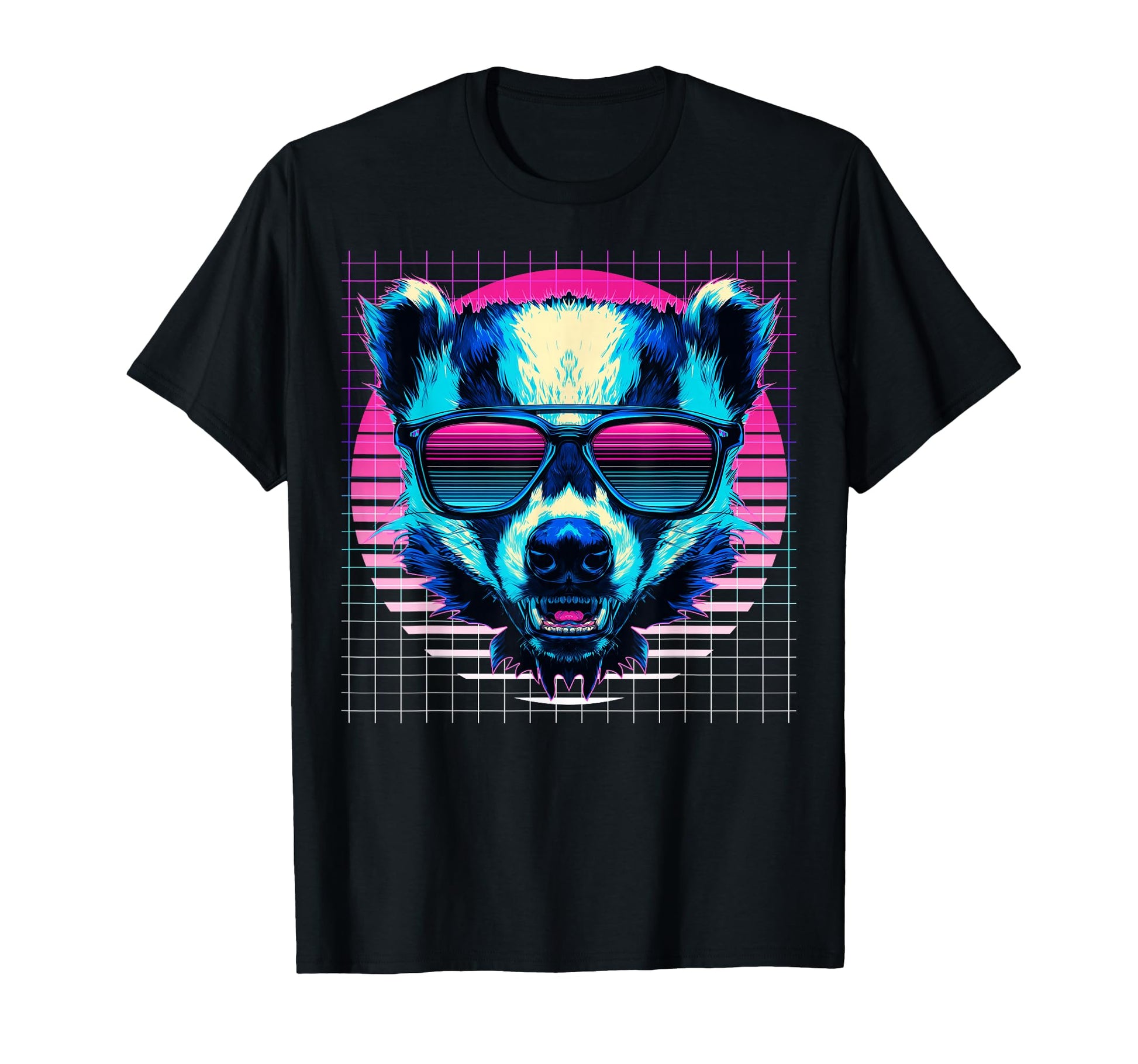 Honey Badger Sunglasses Ratel Vaporwave T-Shirt - Streetwear Style Unisex - T-Shirt, Sweatshirt, Hoodie