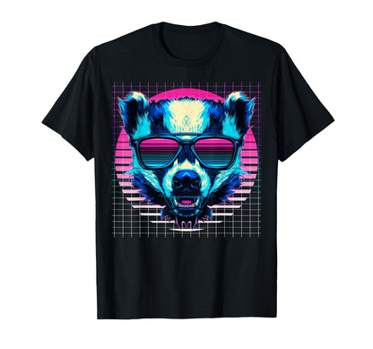 Honey Badger Sunglasses Ratel Vaporwave T-Shirt - Streetwear Style Unisex - T-Shirt, Sweatshirt, Hoodie