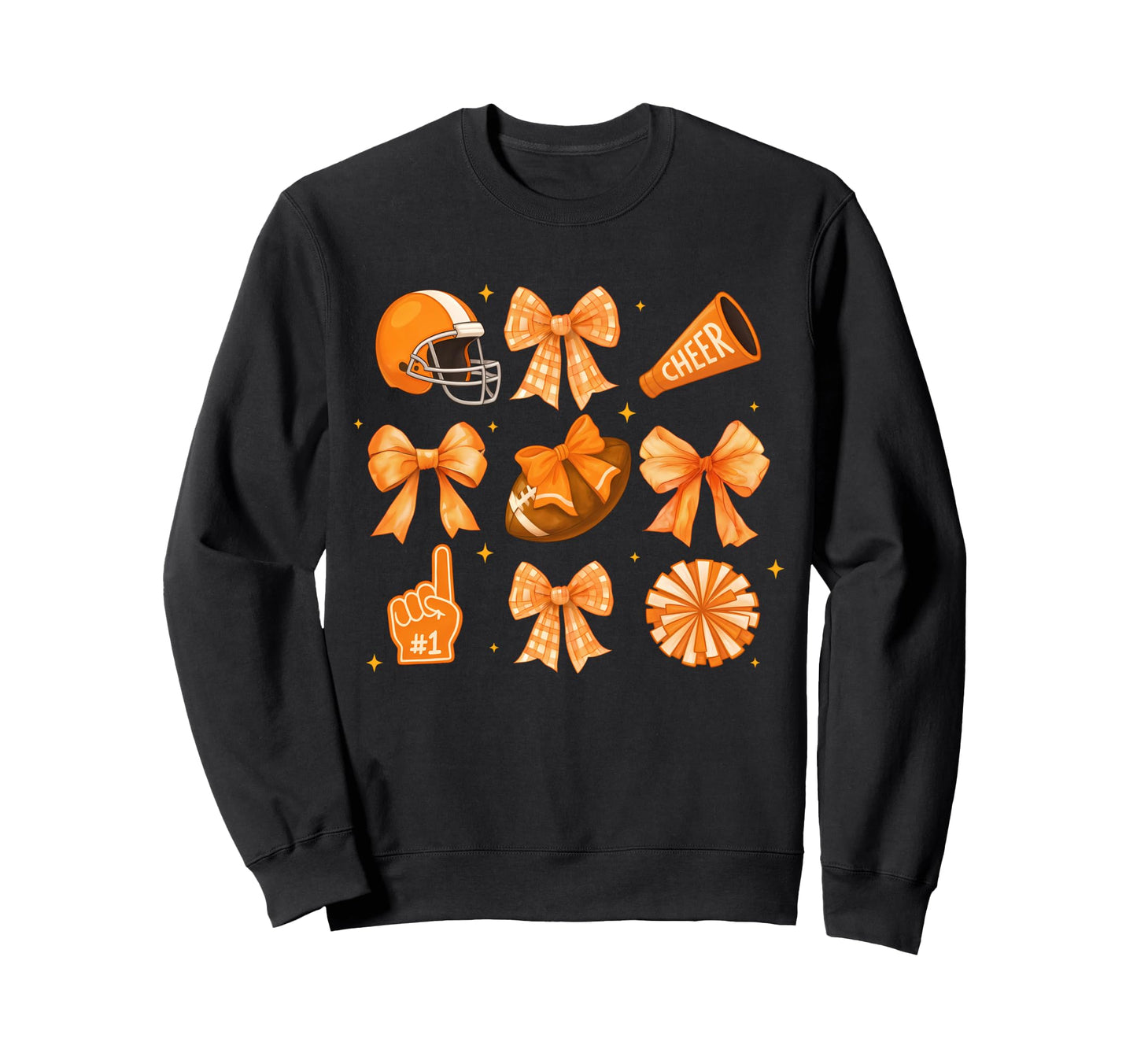 Orange Football Game Day Coquette Sweatshirt - Aesthetic Graphic Unisex - T-Shirt, Sweatshirt, Hoodie