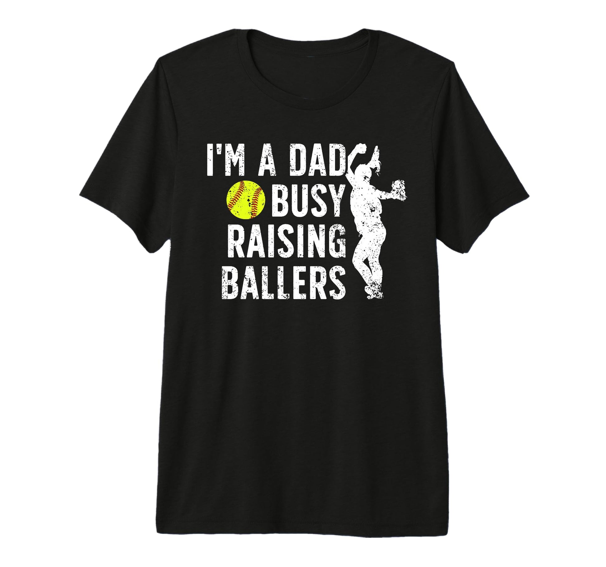Mens Busy Raising Ballers Softball Dad T-Shirt - Unique Graphic Men Women - T-Shirt, Sweatshirt, Hoodie