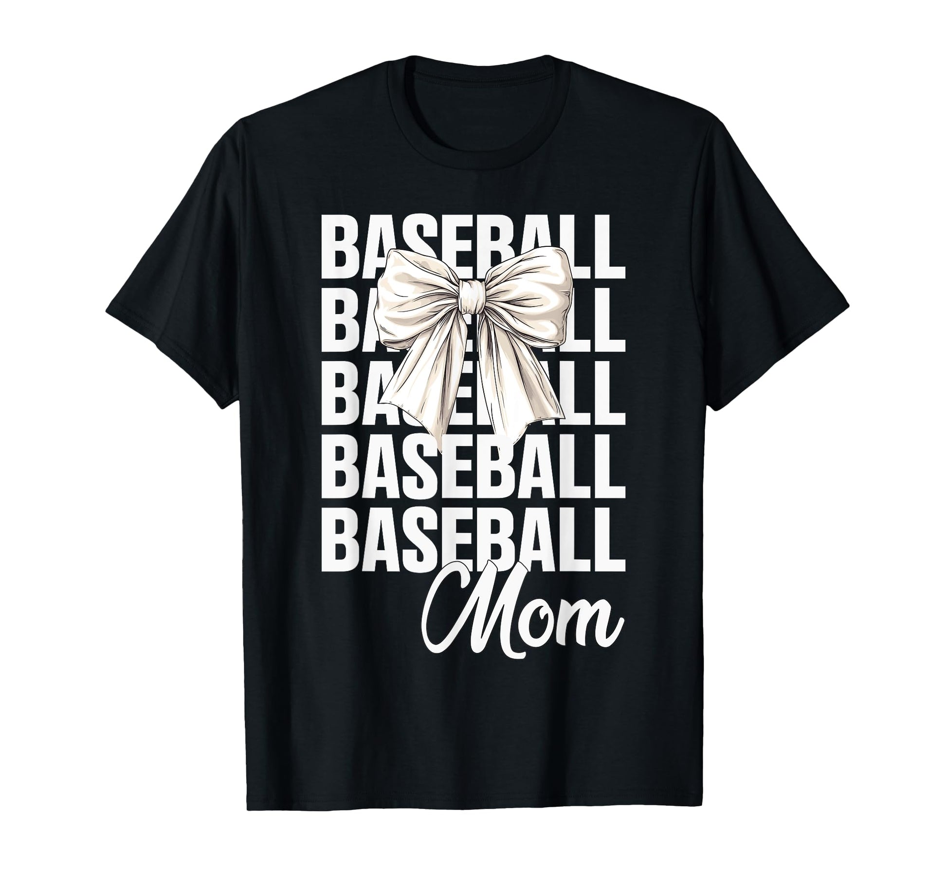 Baseball Mom Coquette Bow Baseball T-Shirt - Minimalist Print Men Women - T-Shirt, Sweatshirt, Hoodie