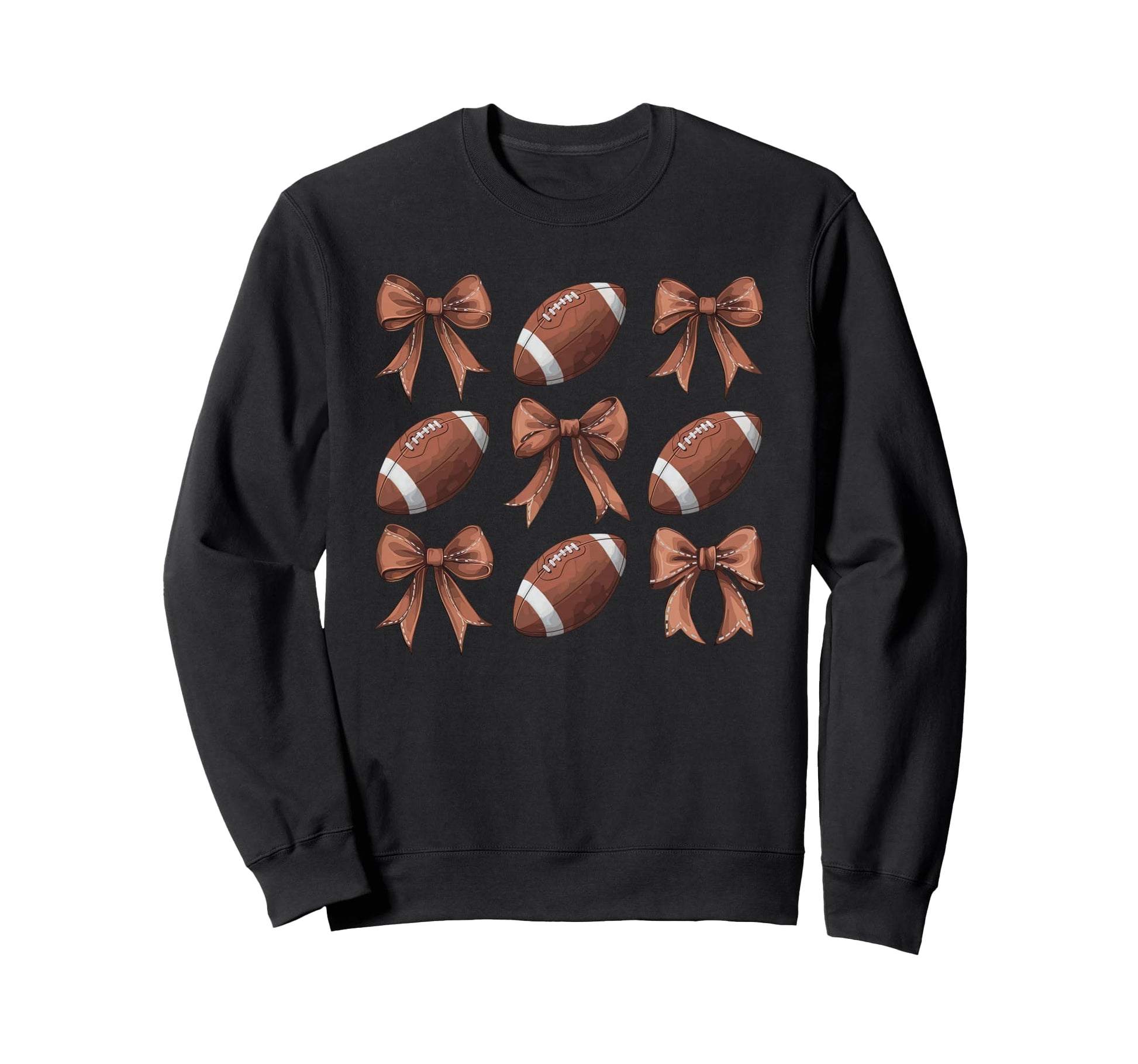 Coquette Ribbon Football Bow Sport Sweatshirt - Novelty Apparel for Adults - T-Shirt, Sweatshirt, Hoodie
