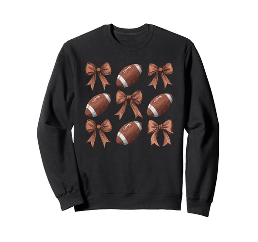 Coquette Ribbon Football Bow Sport Sweatshirt - Novelty Apparel for Adults - T-Shirt, Sweatshirt, Hoodie