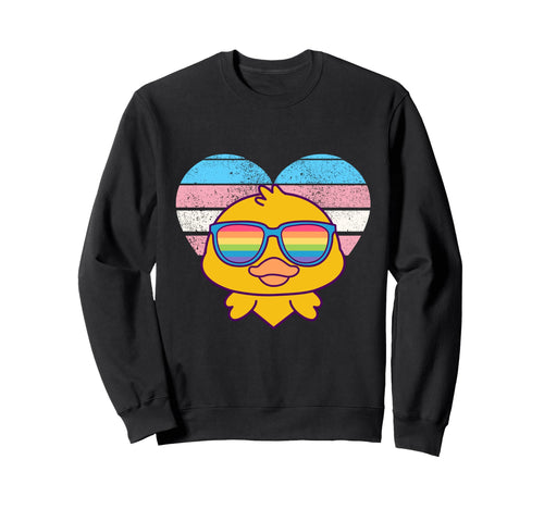 Duck Pride Trans Flag Rainbow Sweatshirt - Custom Art Print Men Women - T-Shirt, Sweatshirt, Hoodie